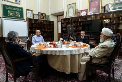 قالیباف میزبان ناطق نوری، حداد عادل و لاریجانی